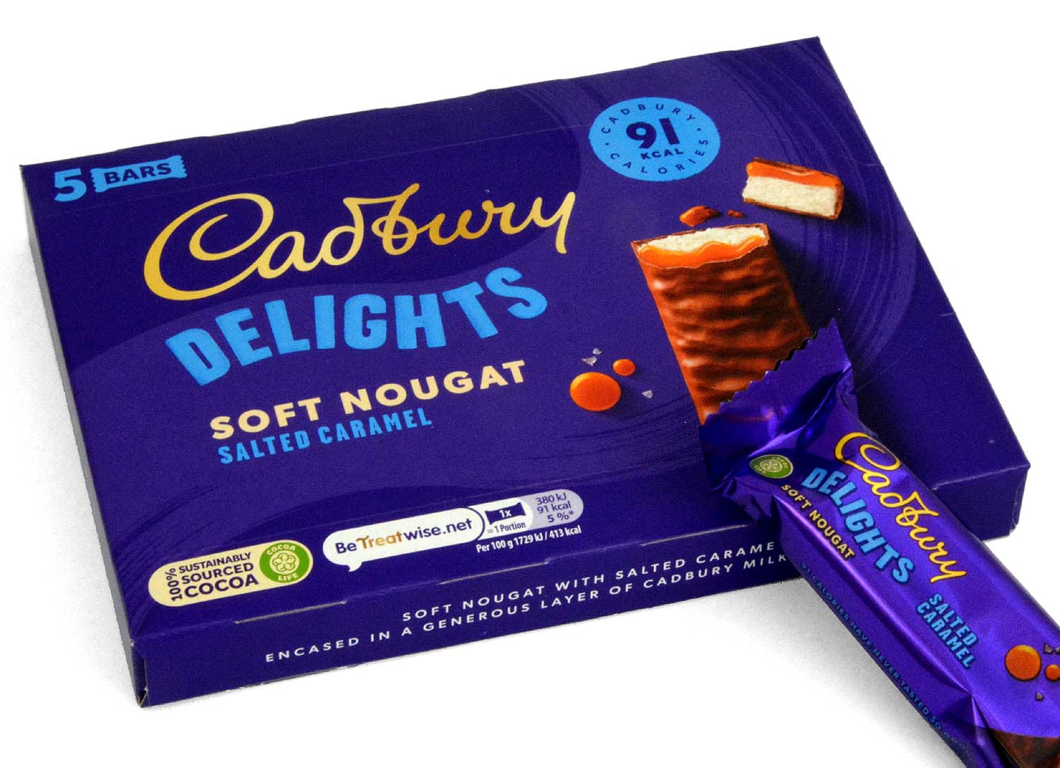 Bild von Cadbury Delights Soft Nougat Salted Caramel 5 x 22g