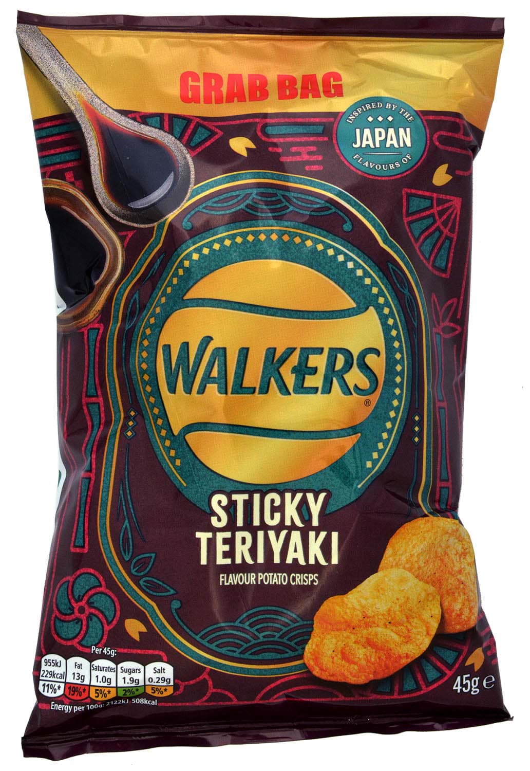 Bild von Walkers Sticky Teriyaki Flavour Crisps 32 x 45g