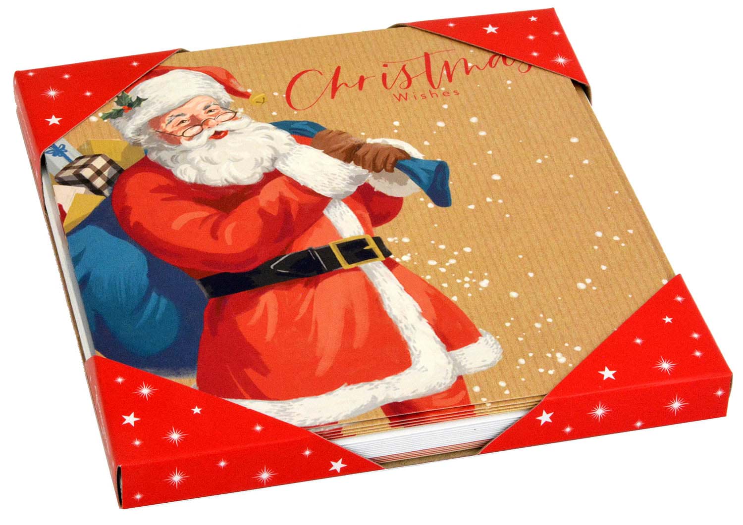 Bild von Hallmark 10 Santa & Tree Christmas Cards 14 x 14 cm
