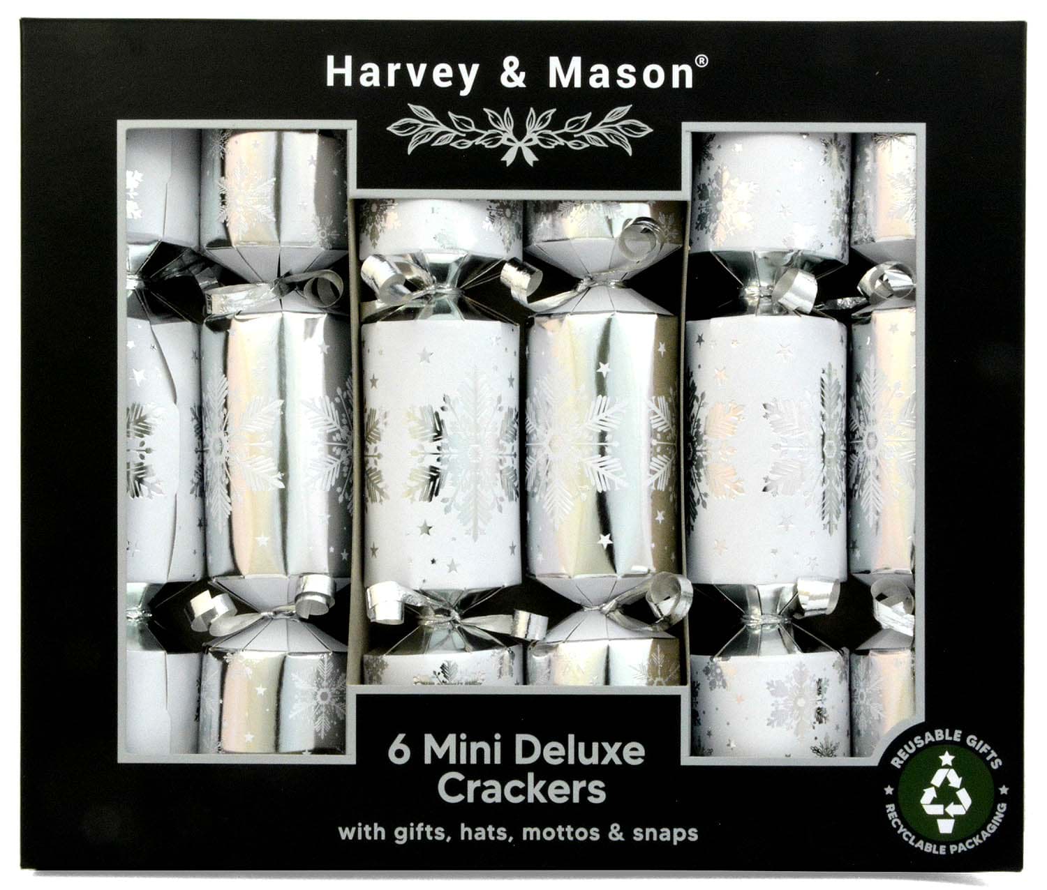 Bild von Harvey & Mason 6 Mini Crackers Silver Flake