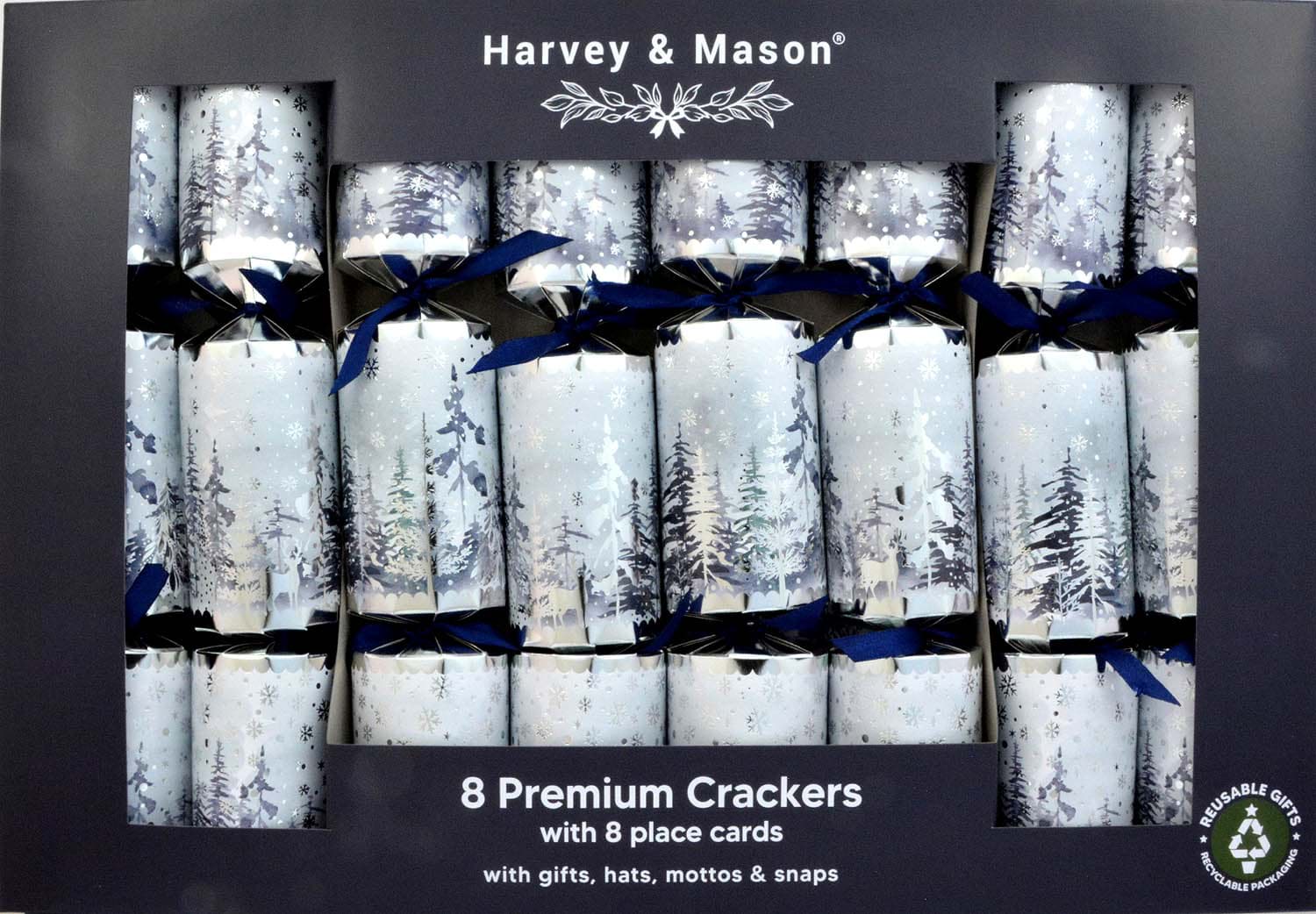 Bild von Harvey & Mason 8 Premium Crackers Tree Scene