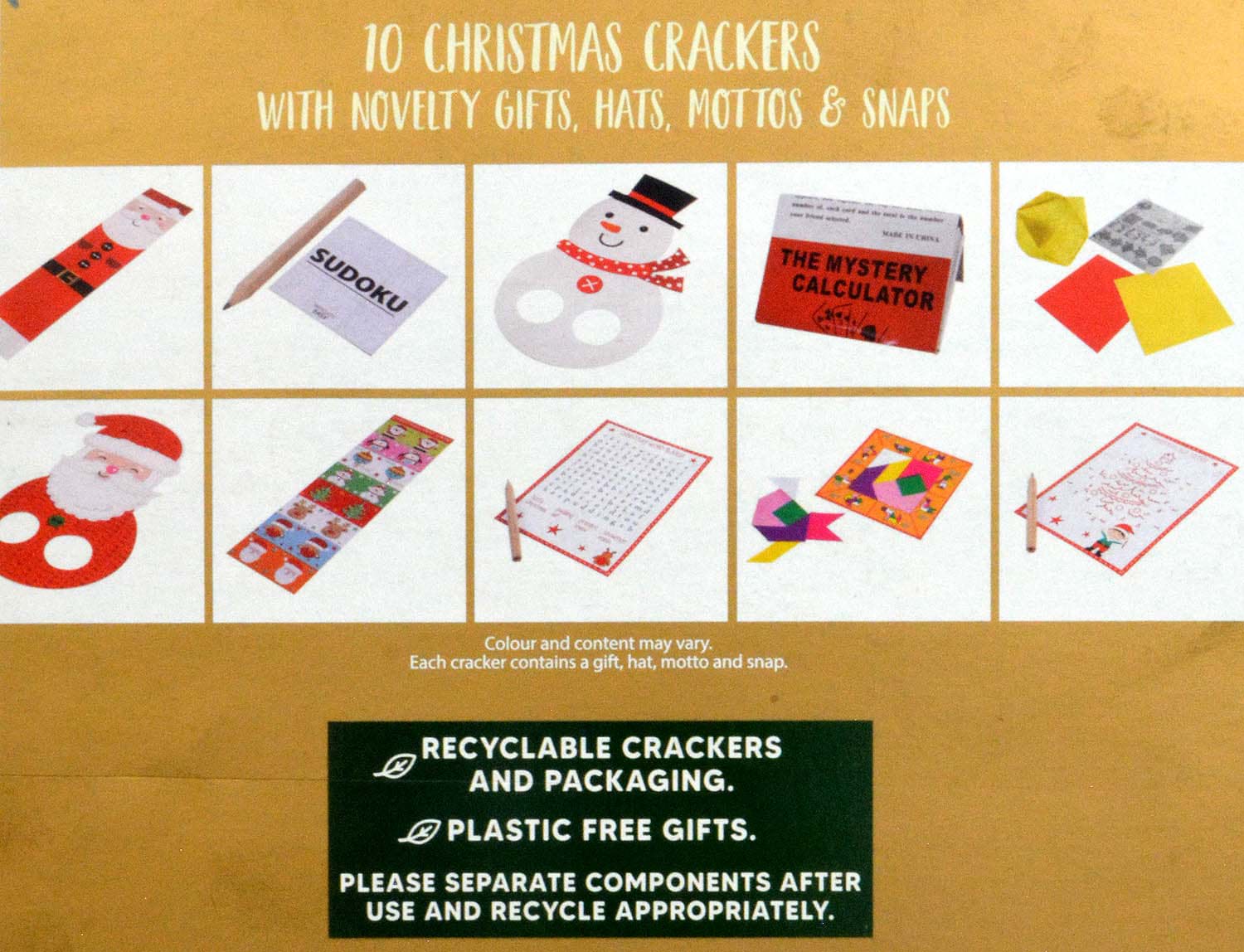 Bild von 10 Family Christmas Crackers Silver Houses