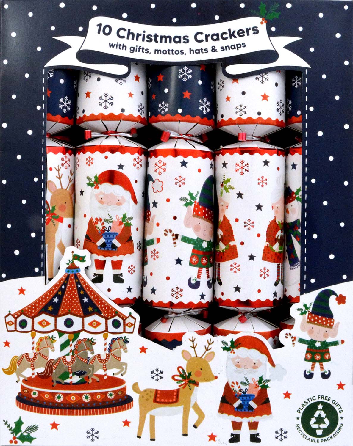 Bild von 10 Family Christmas Crackers Santa & Friends