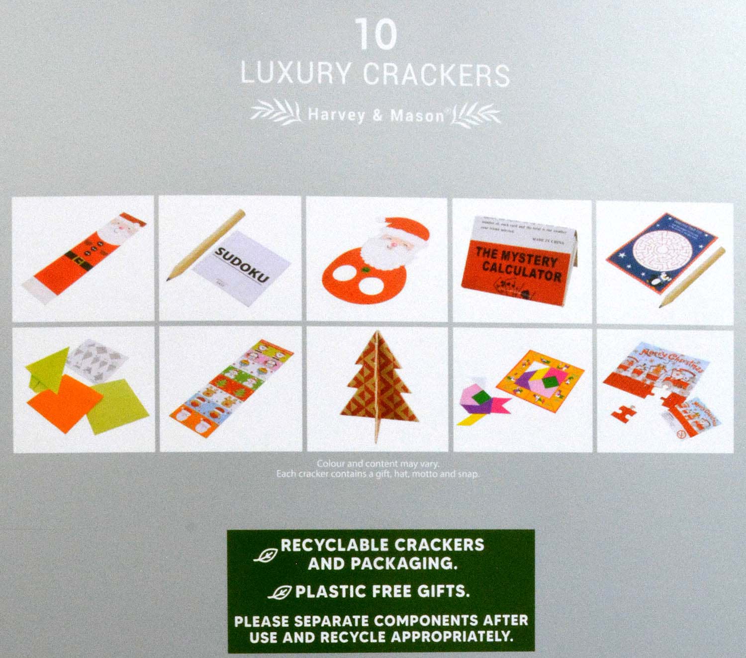 Bild von Harvey & Mason 10 Luxury Crackers Burgundy Woodland