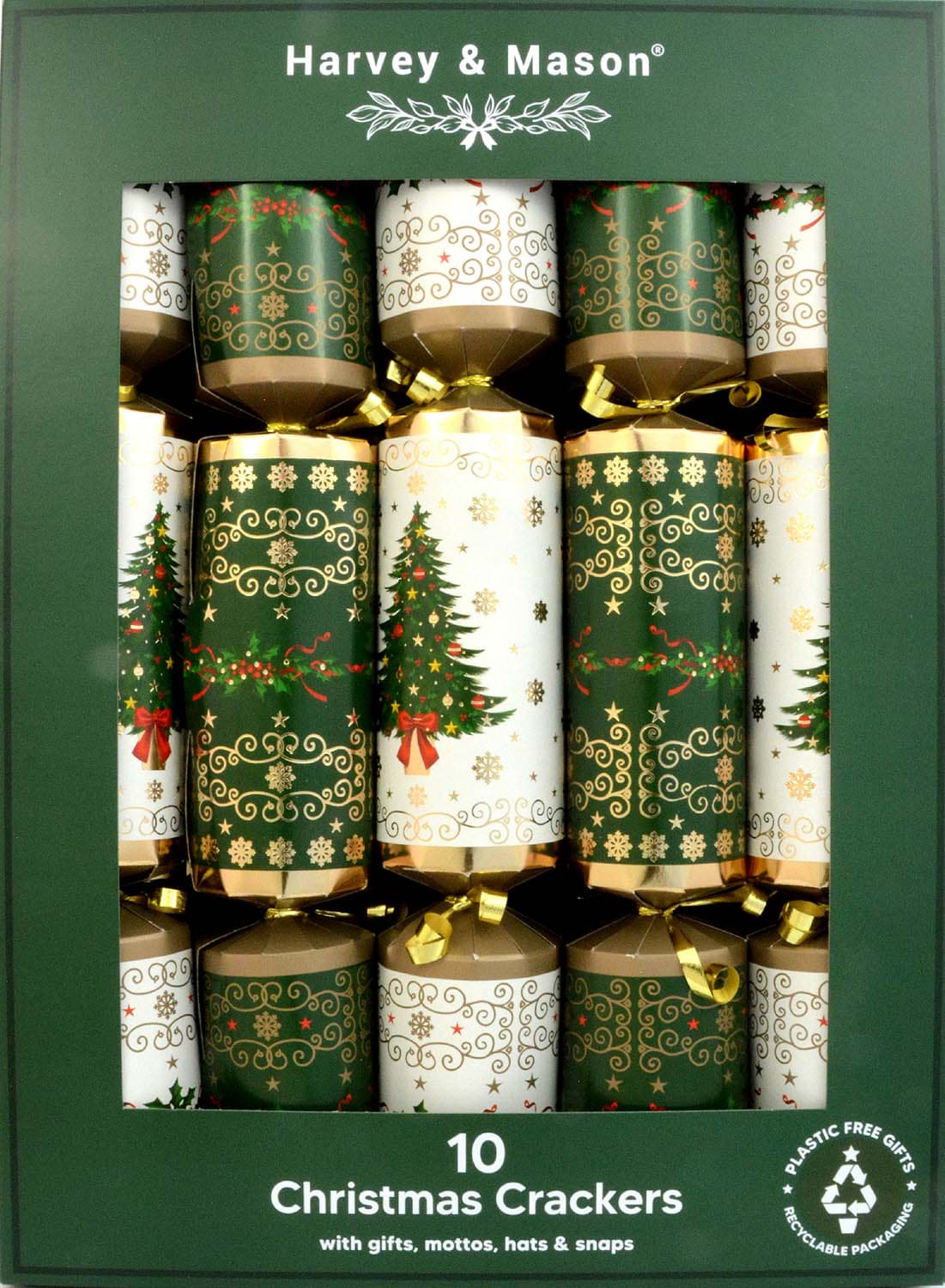 Bild von Harvey & Mason 10 Luxury Crackers Tree & Wreath