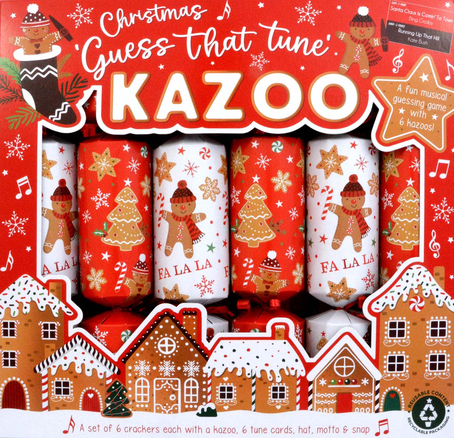 Bild von 6 Christmas Crackers Kazoo Gingerbread