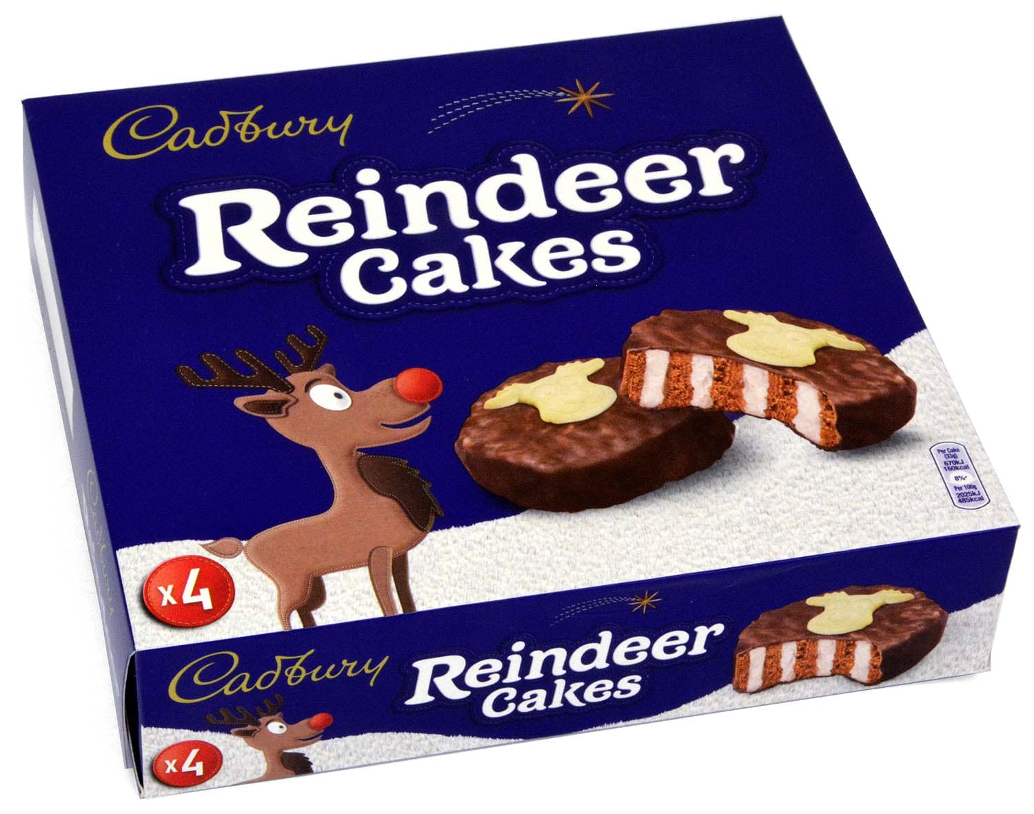 Bild von Cadbury 4 Reindeer Cakes 132g MHD 12/12/25