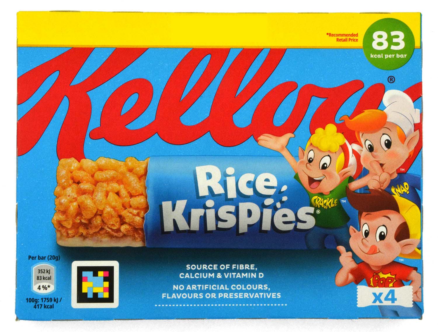 Bild von Kelloggs Rice Krispies Cereal & Milk Snack Bars 4 x 20g