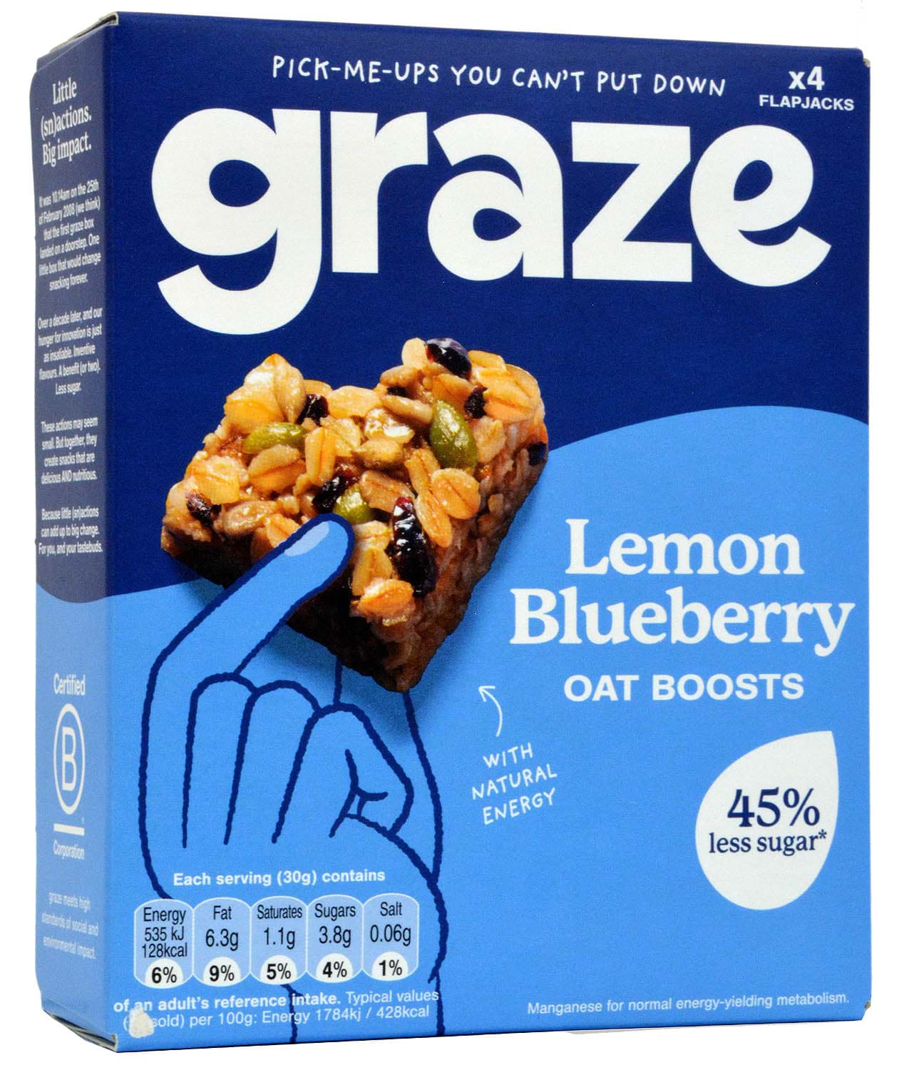 Bild von Graze Oat Boosts Lemon Blueberry 4x30g