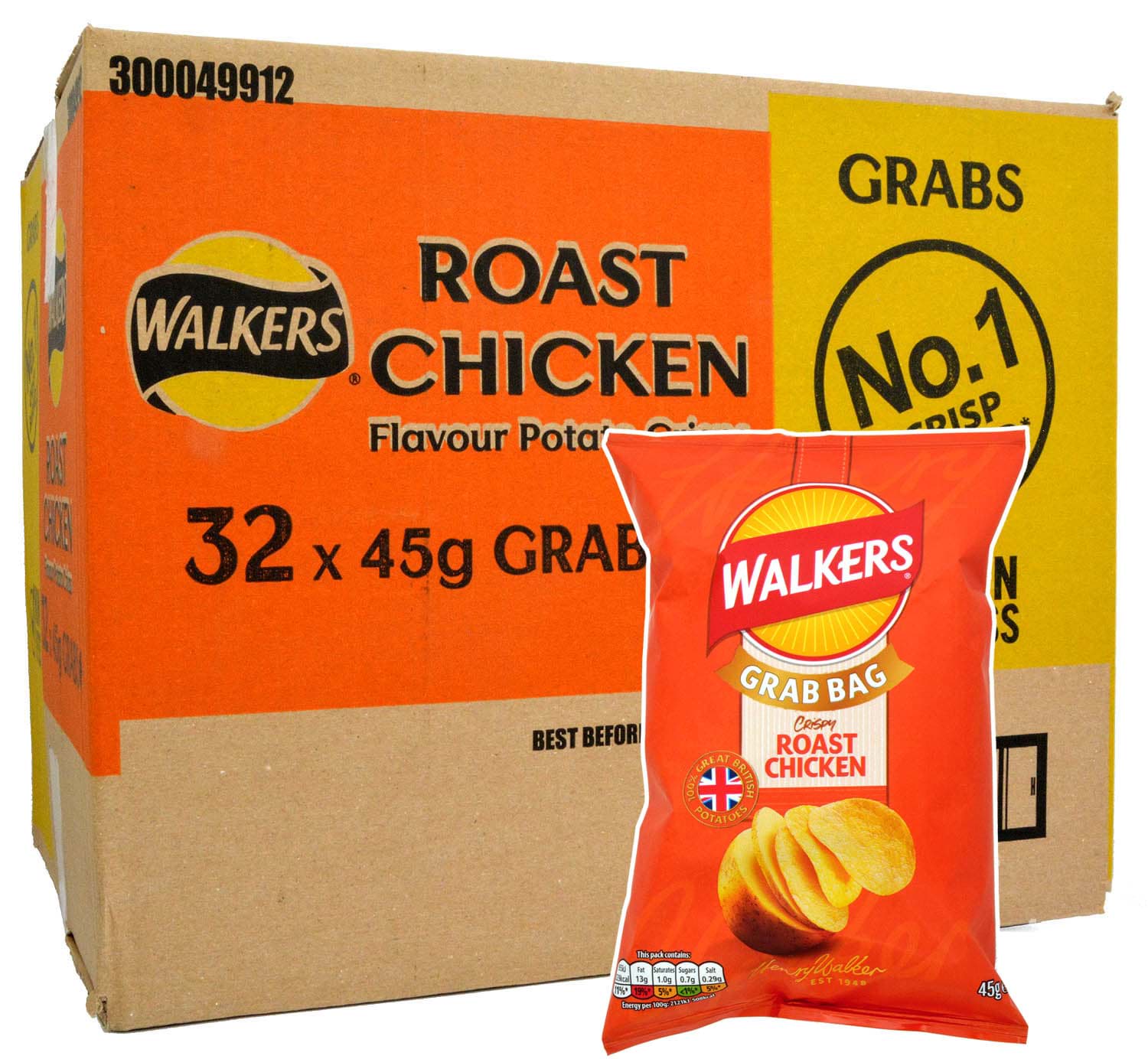 Bild von Walkers Roast Chicken Crisps 32 x 45g