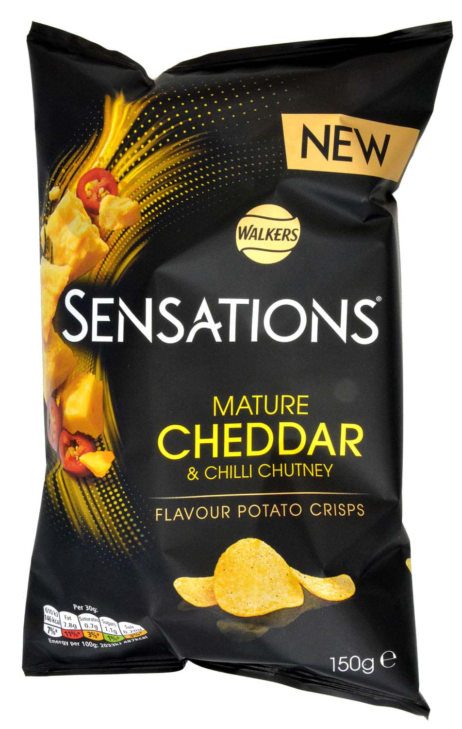 Bild von Sensations Mature Cheddar & Chilli Chutney Crisps 150g Chips
