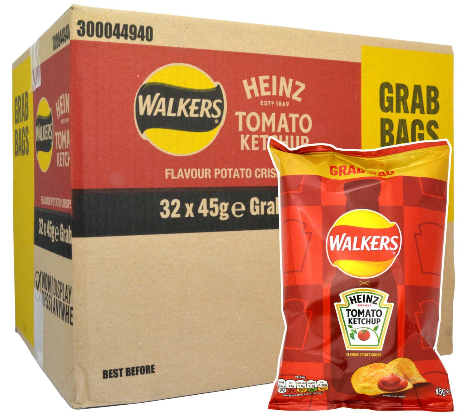 Bild von Walkers Heinz Tomato Ketchup Crisps 32 x 45g