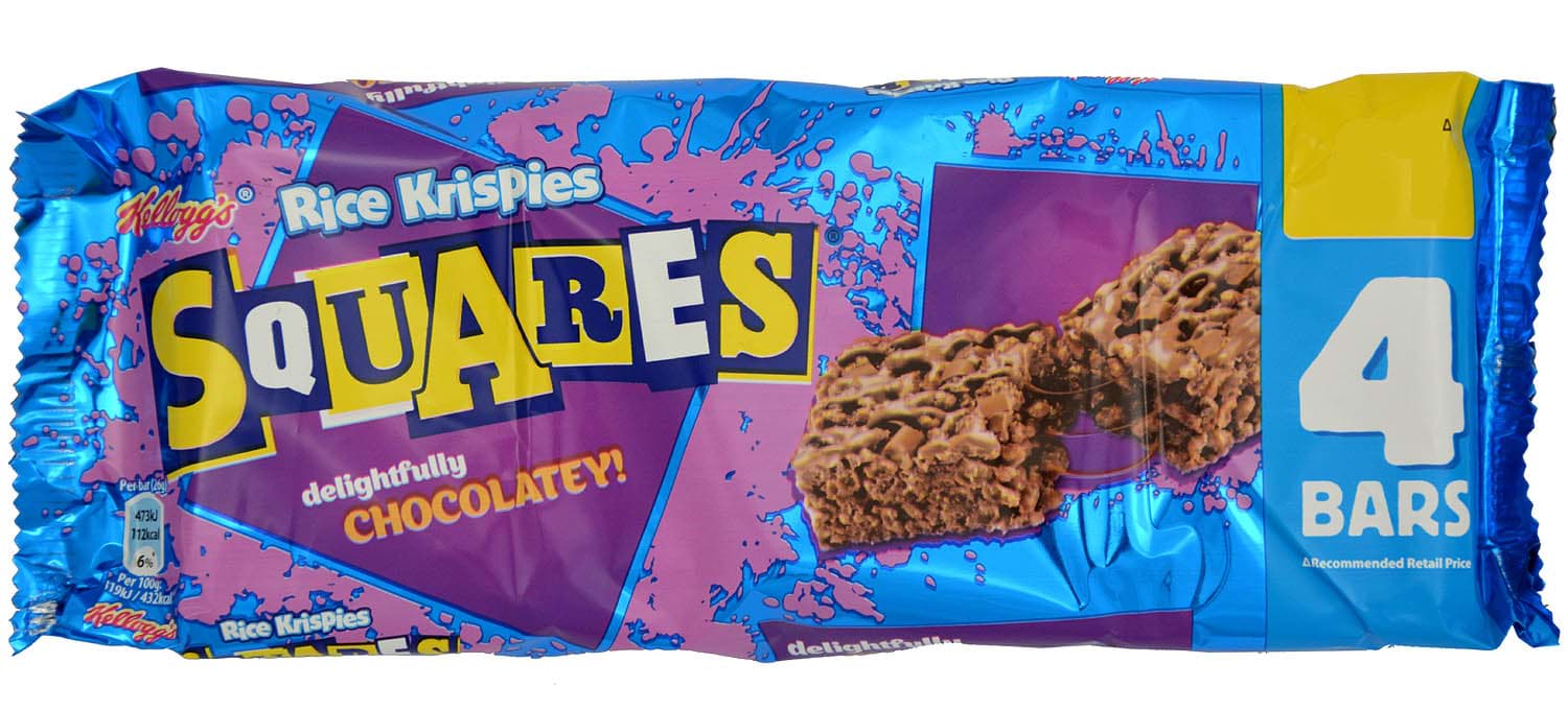 Kelloggs Rice Krispies Squares Chocolatey 4 x 36g