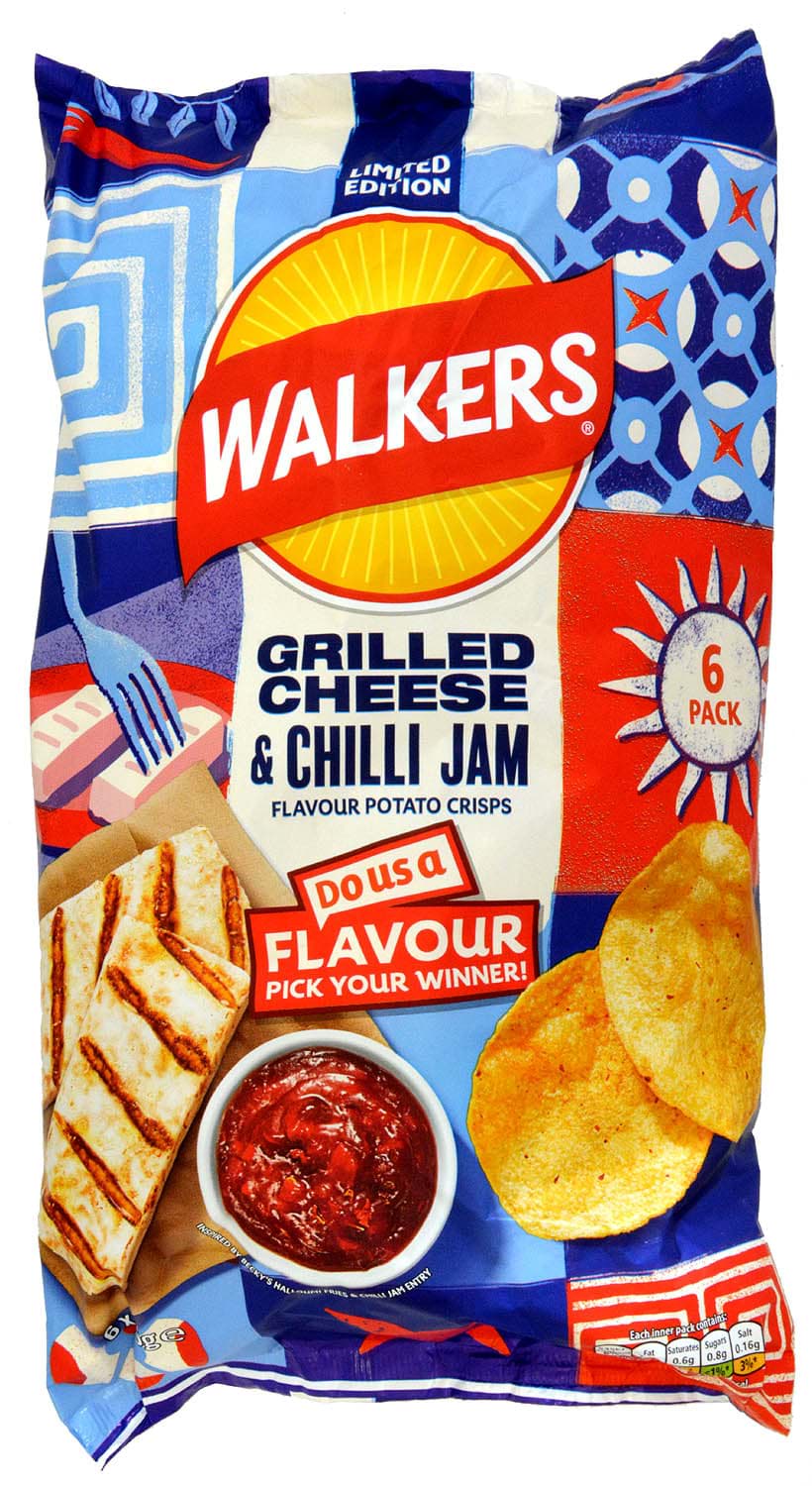 Walkers Grilled Cheese & Chilli Jam Crisps 6x25g