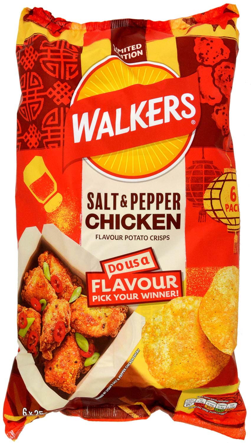 Walkers Salt & Pepper Chicken Crisps 6x25g
