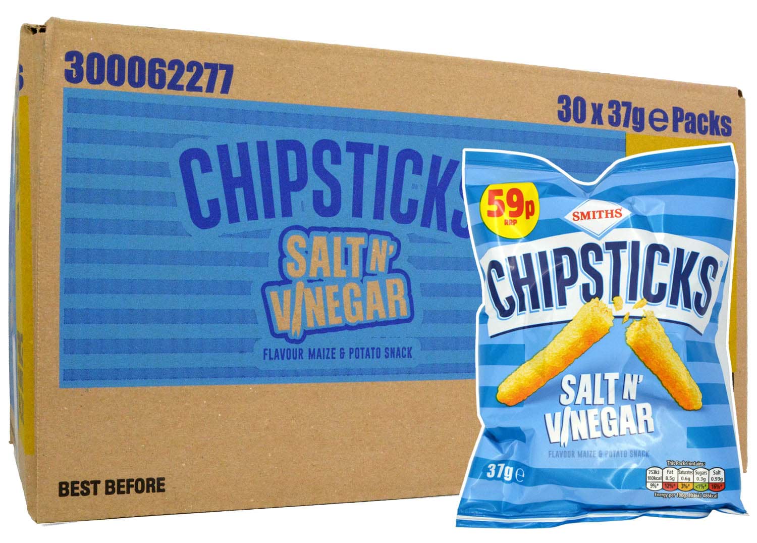 Smiths Chipsticks Salt & Vinegar 30x37g Box
