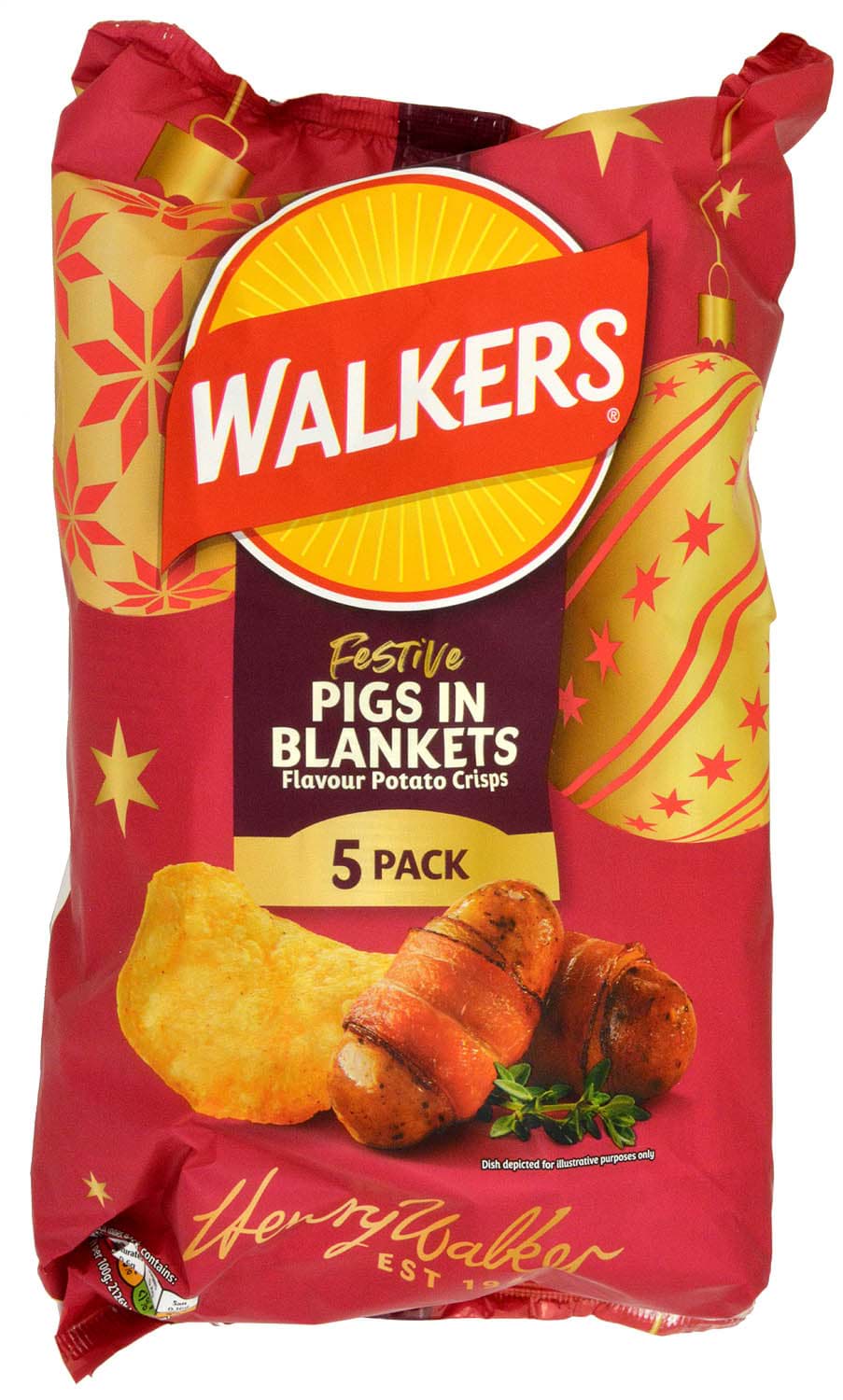 Walkers Pigs in Blankets Flavour Crisps 5 x 25g