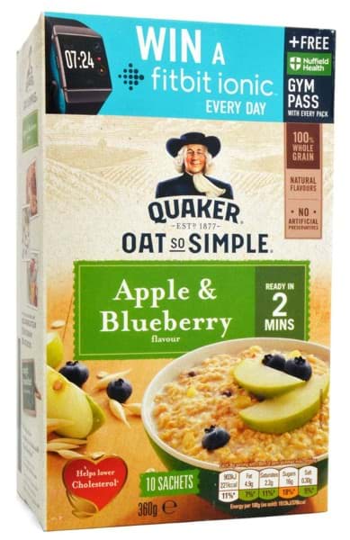 Bild von Quaker Oat So Simple Apple & Blueberry Porridge 10er-Pack 360g