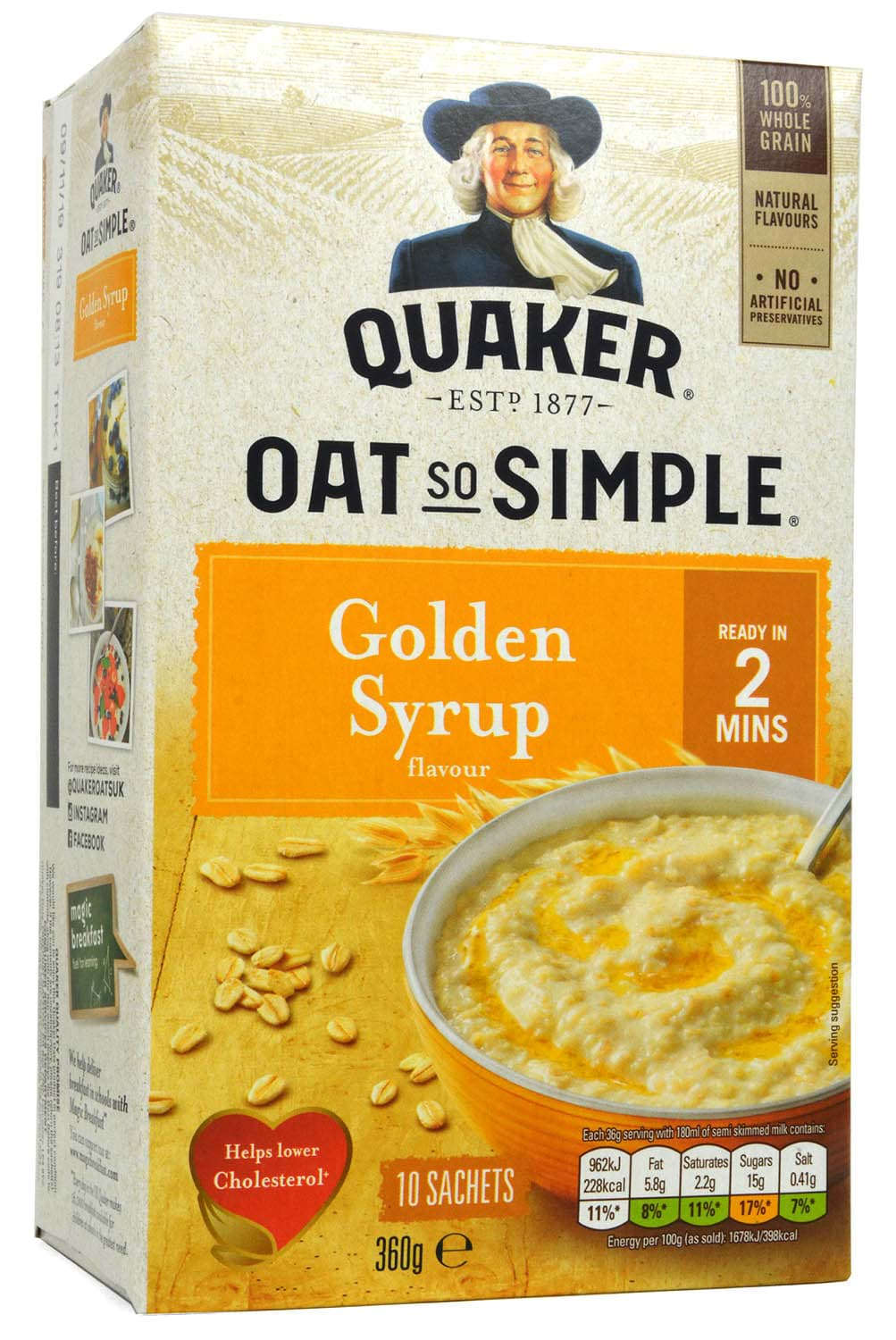 Bild von Quaker Oat So Simple Golden Syrup Porridge 10-pack