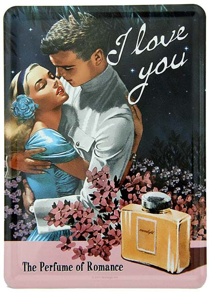 Picture of Metal Postcard Blechpostkarte ´I love you´ Perfume
