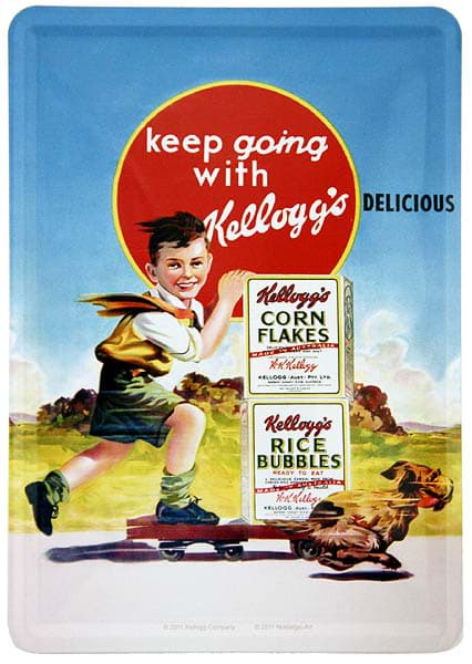 Bild von Metal Card Blechkarte ´Keep Going With Kellogg´s´