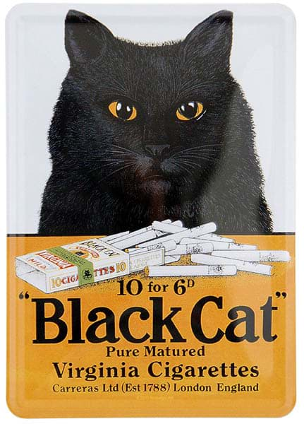 Bild von Metal Postcard Blechpostkarte ´Black Cat´