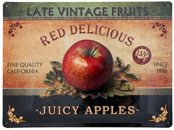 Bild von Metal Sign ´Red Delicious Juicy Apples´