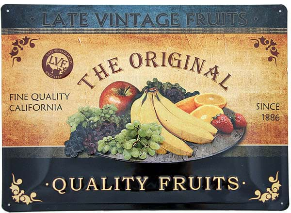 Bild von Metal Sign ´The Original Quality Fruits´