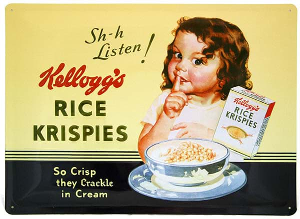 Bild von Metal Sign ´Sh-h Listen! Kellogg´s Rice Krispies´