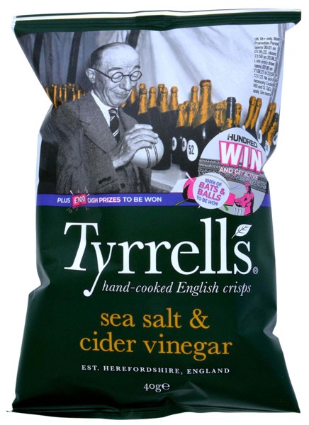 Bild von Tyrrells Cider Vinegar & Sea Salt Potato Chips 40g