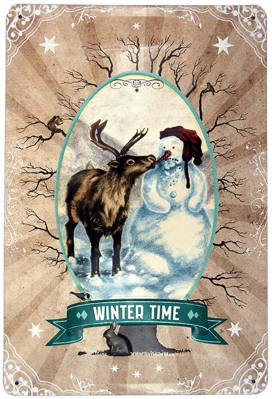 Bild von Metal Sign ´Winter Time´ 20 x 30cm