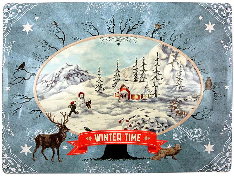 Bild von Metal Sign ´Winter Time´ 40 x 30cm