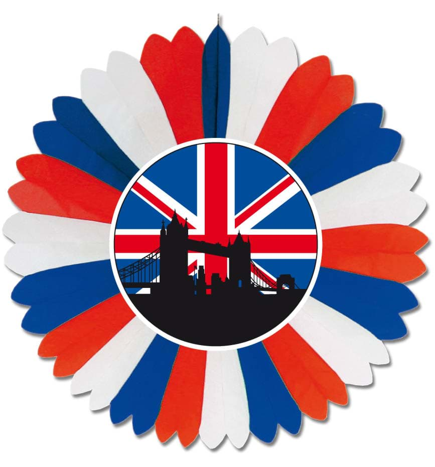 Bild von Union Jack Deko-Rosette 60cm mit Tower Bridge einseitig