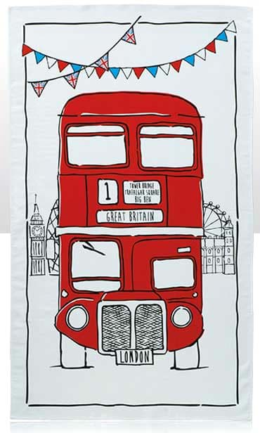 Picture of London Bus Sketchy Tea Towel