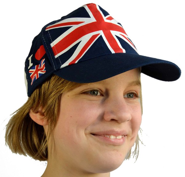 Bild von Baseball Cap Union Jack Panel I Love Britain Blue-White