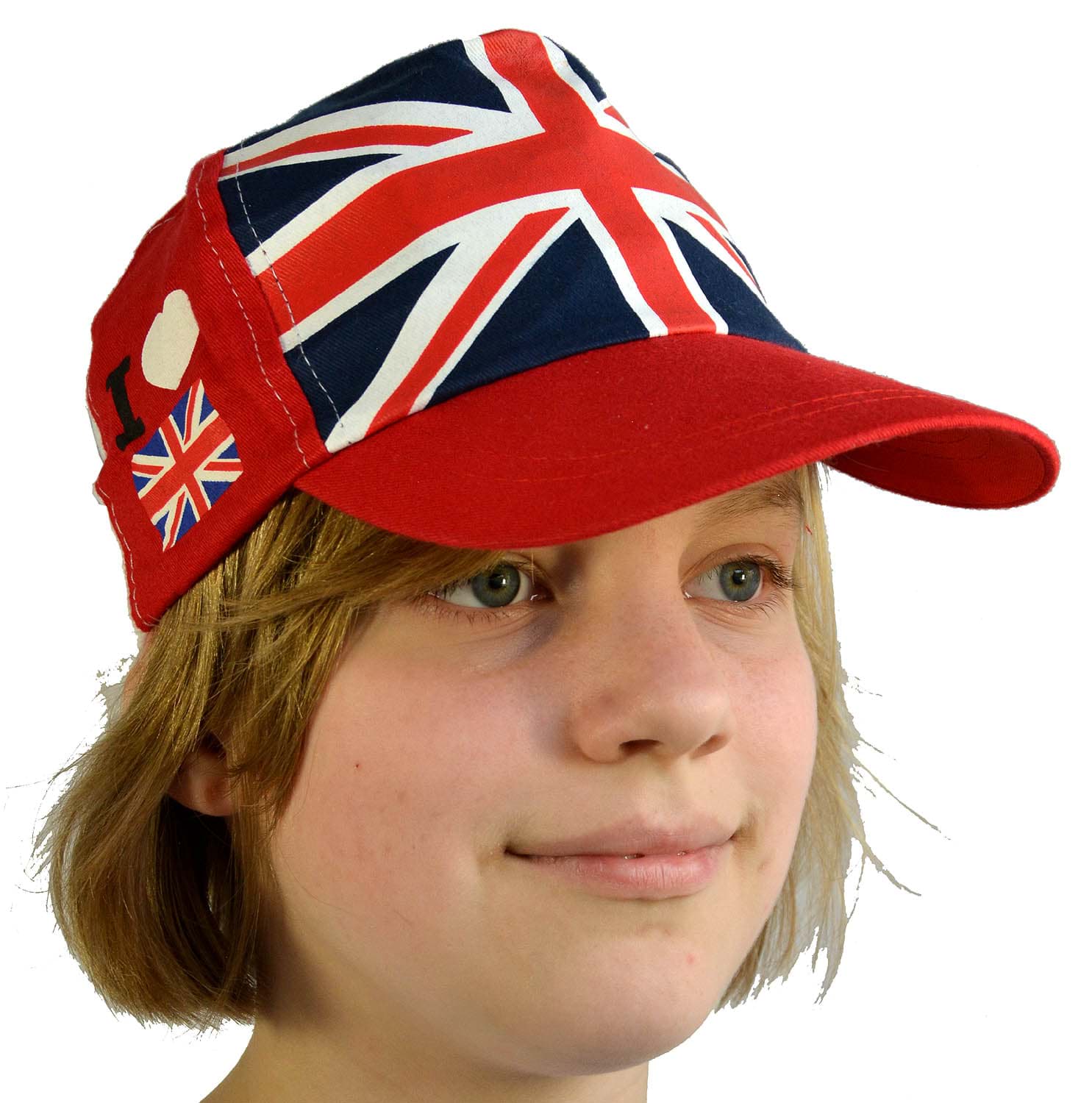 Picture of Baseball Cap Union Jack Panel I Love Britain Red-White