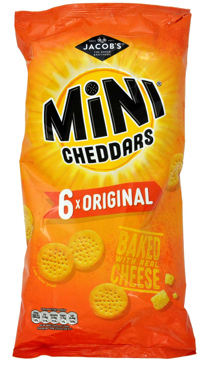 Bild von Jacobs Original Baked Mini Cheddars 6 x 23g