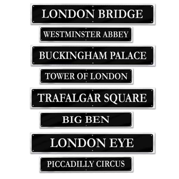 Bild von British Street Sign Cutouts, 4 doppelseitige