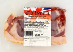 Bild von Old Henry's Smoked Rindless Back Bacon 250g