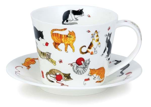 Bild von Dunoon Islay Cup & Saucer Cute Cats by Kate Mawdsley