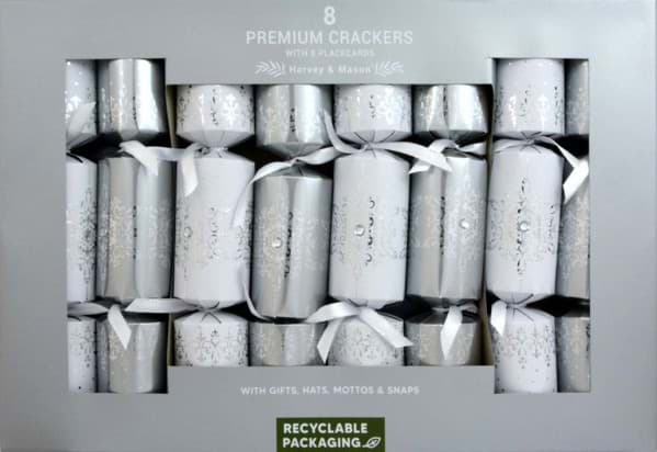Bild von Harvey & Mason 8 Premium Crackers Silver Snow Crack
