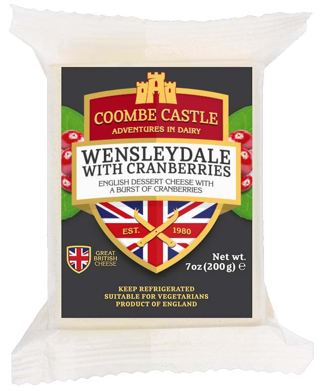 Bild von Coombe Castle Wensleydale Cheese with Cranberries 200g